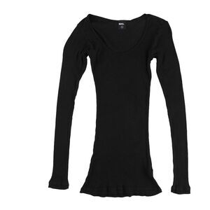 BDG Girls Solid Ribbed Basic T-Shirt black M